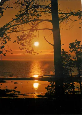 Pôr do sol na margem de um lago — Helsinky, Finlândia — editor PR Hortti