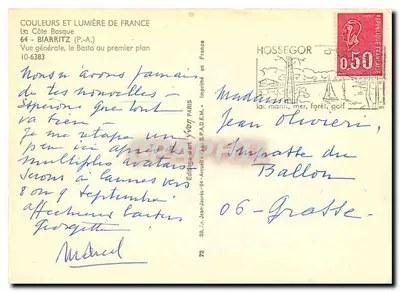 Biarritz — Widok ogólny, Basta na pierwszym planie — Wydawca: Éditions d'Art Acquell, Paryż, nr 10-6383 — Rewers