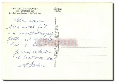 Lourdes — Le Calvaire Breton et la Basilique — Éditions P. CHAMBON — Verso