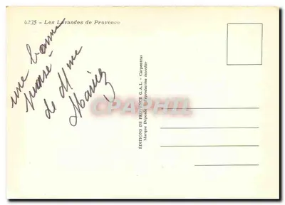 Lavandas da Provência — Éditions de Provence G.A.L. — n° 4235 — Verso