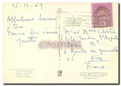 Castelo de Bellver — Mallorca — Edições Piquè, n° 1541 — Verso