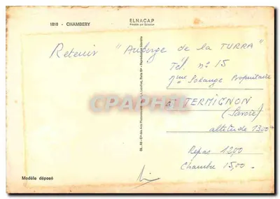 Panorama de Chambéry — Saboya — Editor Elnacap — Reverso