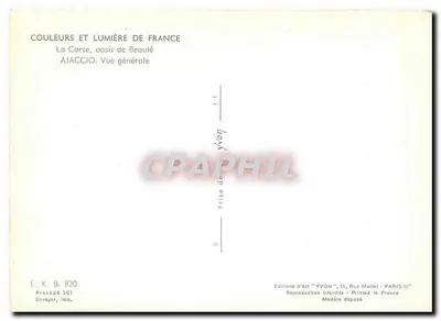 Ajaccio — Ogólny widok — Wydawnictwo Sztuki YVON — Rewers