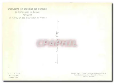 Ajaccio — El Golfo, uno de los más hermosos del mundo — Ediciones de Arte YVON — Reverso