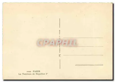 The Tomb of Napoleon I — Paris — publisher REAL-PHOTO-A.P. - PARIS, no. 1020 — Back