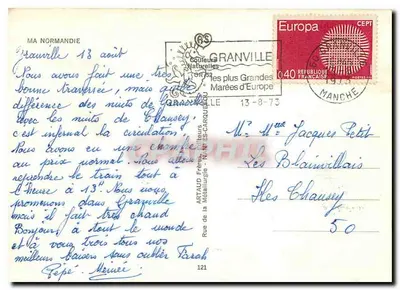 Ma Normandie — chanson et paysage — éditeur Artaud Frères, Granville — Rewers