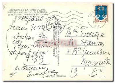 Vista geral da região de St-Raphaël — Fréjus — Edições CIGOGNE — Verso
