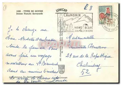 Jovens Franceses da Saboia — Tipos da Saboia — editor IRIS, n° 1526 — Verso