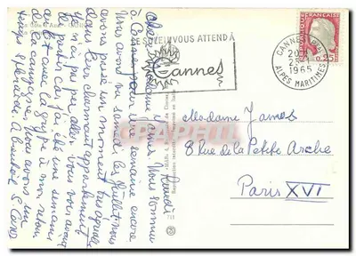 Cannes — Vista da promenade e da praia — MAB, 711 — Verso