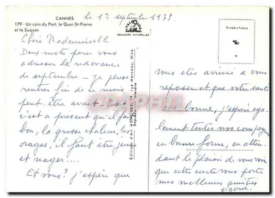 कैन्स - पोर्ट सेंट-पियर के एक कोना और सुकेट — आर्ट मॉनके एडिशन, संख्या 179 — पीछे