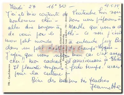 Zwei Männer in Paris — vor Notre-Dame — Fotografie von Albert Monier — Rückseite