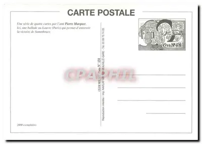 Vitória de Samotrácia — Série de quatro cartas por Pierre Marquer — Club Néolithique, N° 131 — Verso