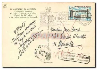 Locronan (Finistère) — Igreja do século XV e antigas casas dos tecelões — Éditions Jos — Verso