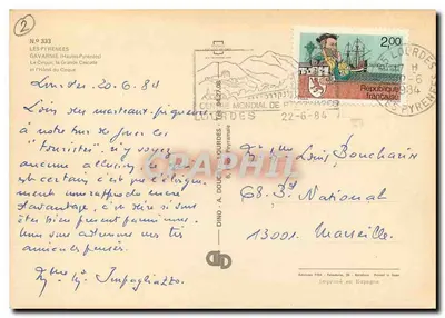 Cirque de Gavarnie — Pyrenées — Wydawca Dino A. Doucet, nr 333 — Rewers