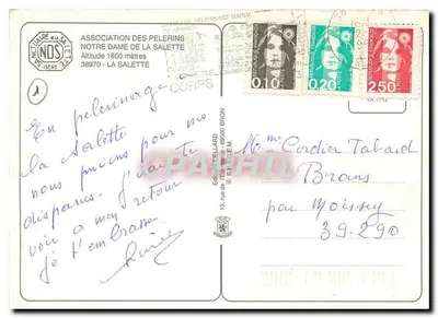 La Salette — Pelerinagem — Edição Dellard — Verso