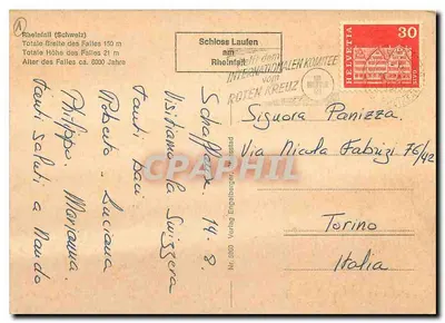 Cachoeira do Reno (Suíça) — Castelo de Laufen na Cachoeira do Reno — Verlag Engelberger, Nr. 5600 — Verso