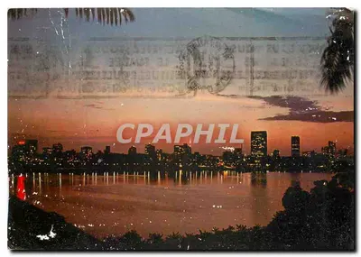 Bilhete postal moderno República da Costa do Marfim Abidjan As cores do crepúsculo