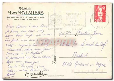 Les PALMIERS — Sainte-Maxime — Hotel*** Les PALMIERS — Rewers