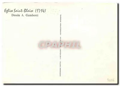 Kerk van Saint-Blaise — Chilhazeng (Cv34) — Tekenwerk van A. Gambotti — Achterkant