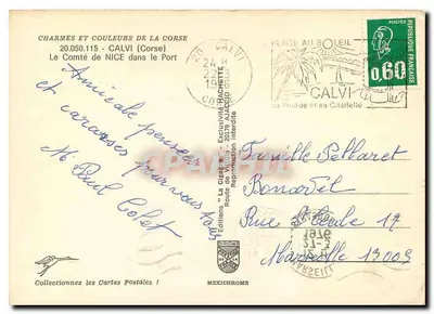 Calvi — Widok Portu w Zespole Kolorowym — Wydawnictwo IRIS — Rewers