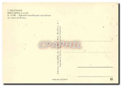 Montargis (Loiret) — Péniche che attraversa un'opera del canale della Loira — Edizioni Valoire — Verso