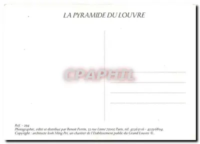 La piramide del Louvre — architetto Ieoh Ming Pei — editore Benoît Perrin, n° 294 — Verso