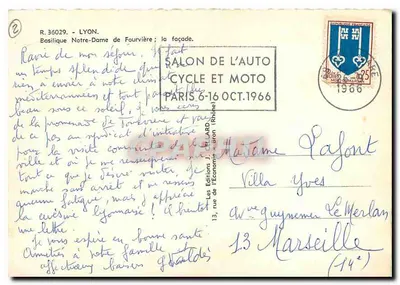 Basilica di Notre-Dame de Fourvière — Lione — Edizioni J. Ellard, n° R.36029 — Verso