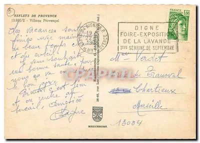 Un villaggio provenzale — Digne-les-Bains — editore IRIS, n° 13.600/2 — Verso