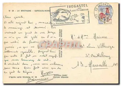 Lannion — Tarjeta postal turística con vista de la ciudad, el puerto y la región — Ediciones Gaby — Reverso