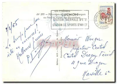 Paisagens de pastos e chalés de pastores — Os Pirineus — Edições ALIX, n° 599 — Verso