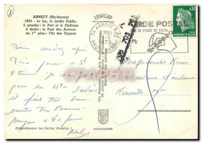Annecy — Jezioro i wyspa Cisów — IRIS — Rewers