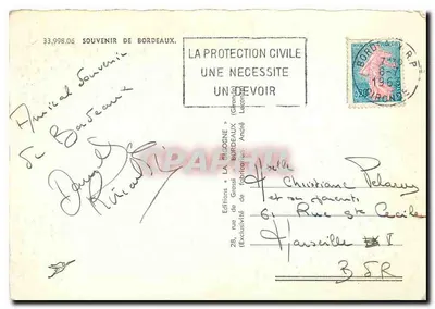 Bordeaux — vista panorámica — Ediciones de la Gorgone — Reverso