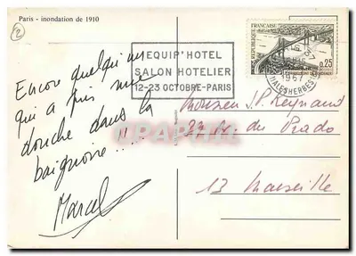 Paris - inundação de 1910 — Editor não visível — Verso