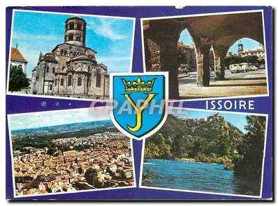 Issoire — vista da catedral, das arcos, do paisagem e do lago — Edições de l'Oradour