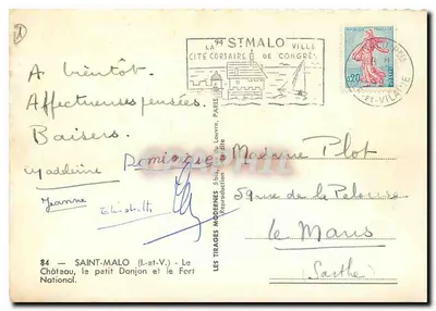Saint-Malo — O Castelo, o Pequeno Donjon e o Forte Nacional — Tiragens Modernas — Verso