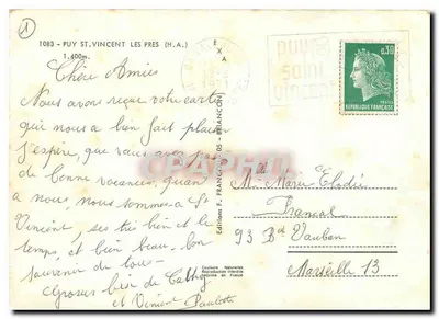 Igreja de Puy-Saint-Vincent — Les Prés (H.A.) — Éditions F. FRANÇOIS — Verso