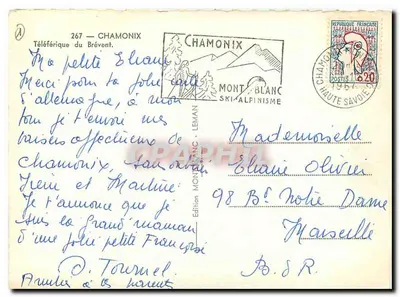 Chamonix — Teleferico del Brévent — Edizione Mont Blanc — Verso