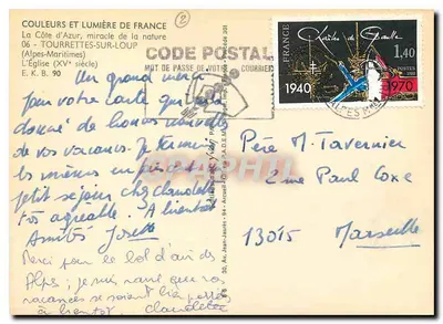Igreja de Tourrettes-sur-Loup — Alpes-Maritimes — editor J. Vion — Verso
