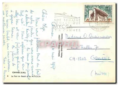 Het Haven van Beach en van M.Y.C.C.A. — Cannes — Uitgave CIBRAC - LYON — Achterkant