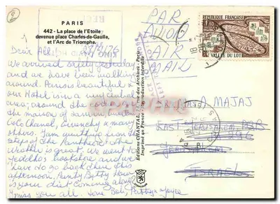 Paryż — Arc de Triomphe — Wydawnictwo CHANTAL, nr 442 — Rewers
