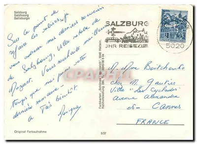 Salzburg — widok panoramiczny i zabytki — Farbkarten, 5/37 — Rewers