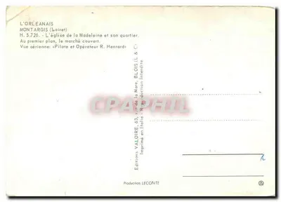 Nowoczesna pocztówka Wzgórze Madeleine i jej dzielnica w Montargis, Loiret — Rewers