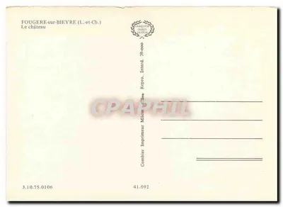 Fougeres-sur-Bievre — O castelo — Imprimeur Combier — Verso