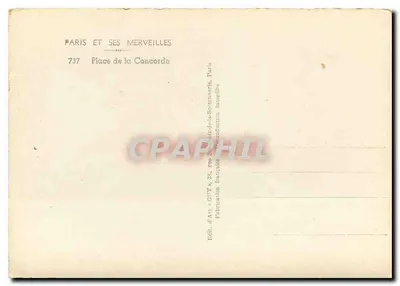 Place de la Concorde — Paris — editor GUY, n° 737 — Verso