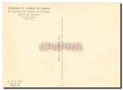 Galeria Bitew — Pałac w Versailles — Wydawnictwo Jean-Jaurès — Rewers