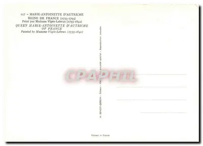 Marie-Antoinette z Austrii — Królowa Francji — H. Benoit-Grelin, n°117 — Rewers