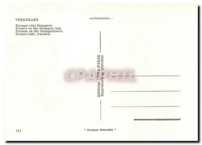 Versalles — Terraza lado Orangerie — Ediciones LYNACOLOR, n°151 — Reverso