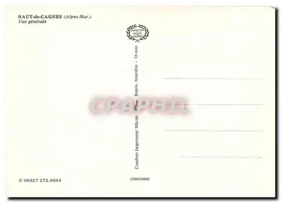 HAUT-de-CAGNES (Alpes-Mar.) — Vista geral — Impressor Combier — Verso