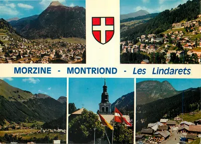 Morzine - Montriond - Les Lindarets — vista panorâmica e aldeia — editor S.E. Couleurs Naturelles, n° VC-33