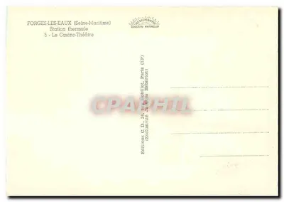 Forges-les-Eaux — Estação termal — O Casino-Théâtre — Editores C.D. 24, 11e Bobillot, Paris (Hobertat) — Verso